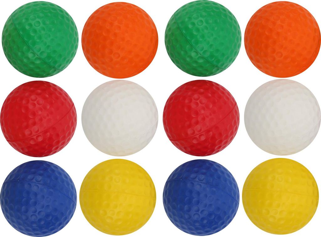 12 Stück Golf PolyurethanBall Schwamm Schaumversorgung Weiß Rot Orange Gelb Grün Blau