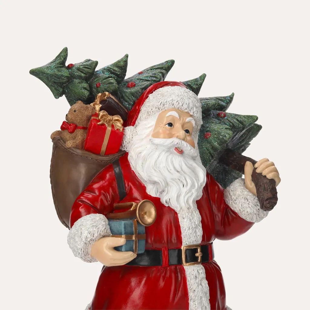 Père Noël robuste en résine - Décoration durable pour éviter la casse - 4