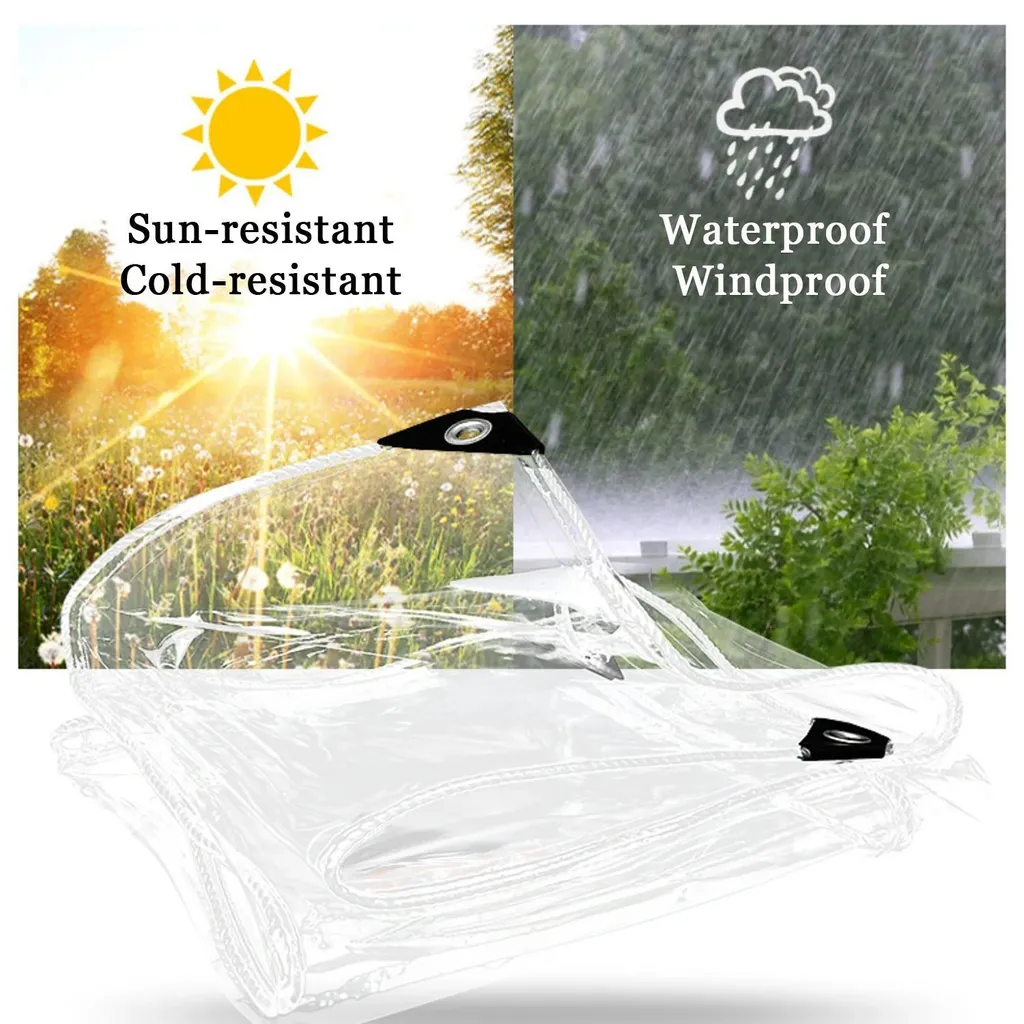 Bâche PVC 2x4 m imperméable et coupe-vent - Protection transparente UV