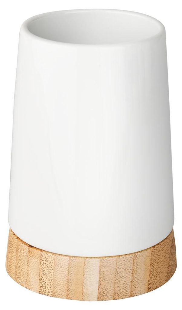 WENKO Zahnputz Becher Bamboo Zahnpasta Zahnbürsten Halter Produktbild 
