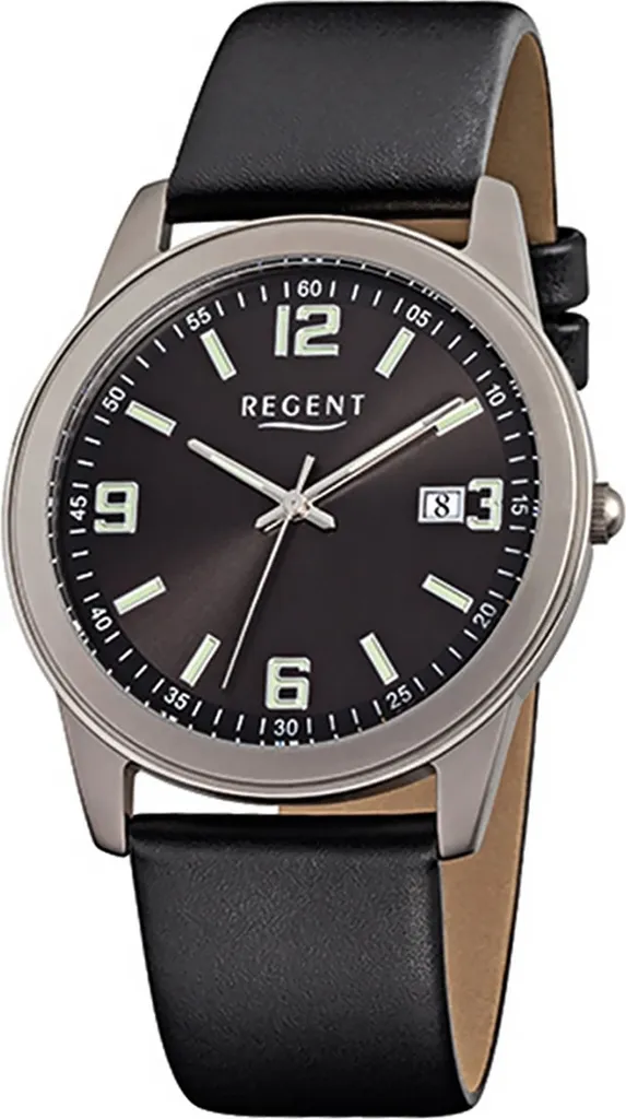 Montre homme en titane hypoallergénique Regent F-845 bracelet cuir