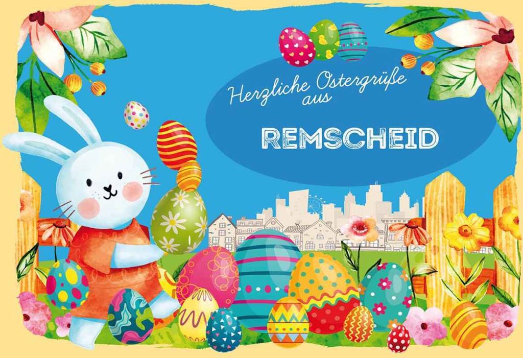 vianmo Holzschild 20x30 cm Ostergrüße REMSCHEID Ostern