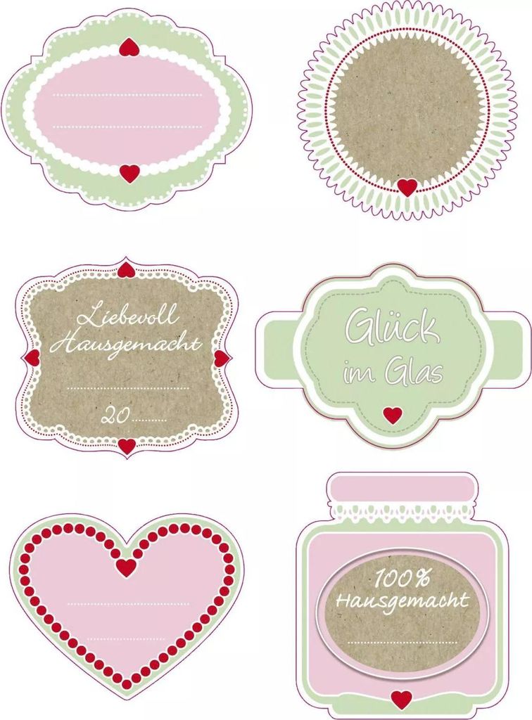 Dr. Oekter Etiquettes pour conserves 24 pièces 6 motifs ; Image du produit 