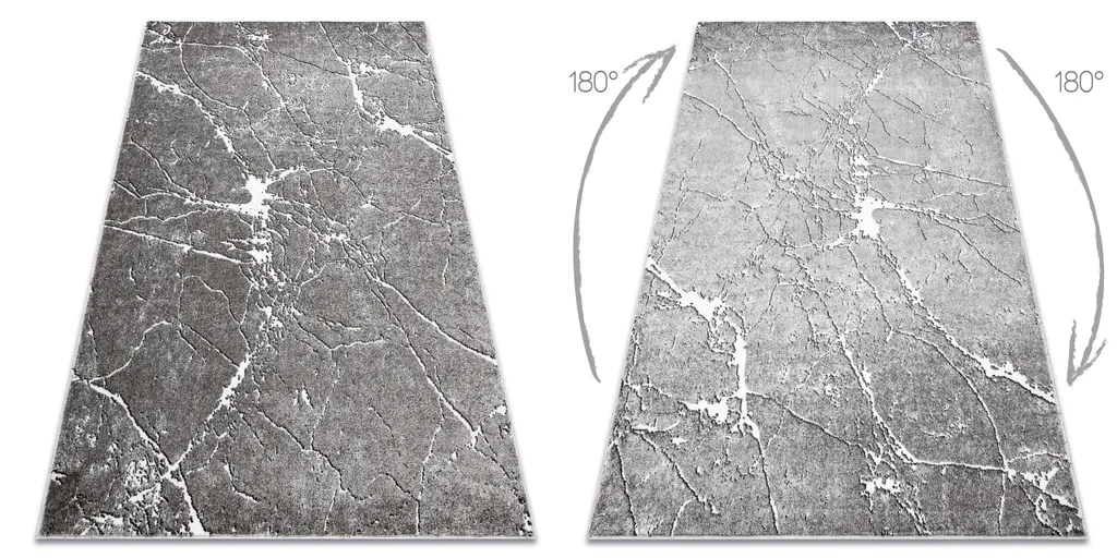 Tapis de Salon Effet Marbre Gris 120x170 cm - Collection MATEO Chic