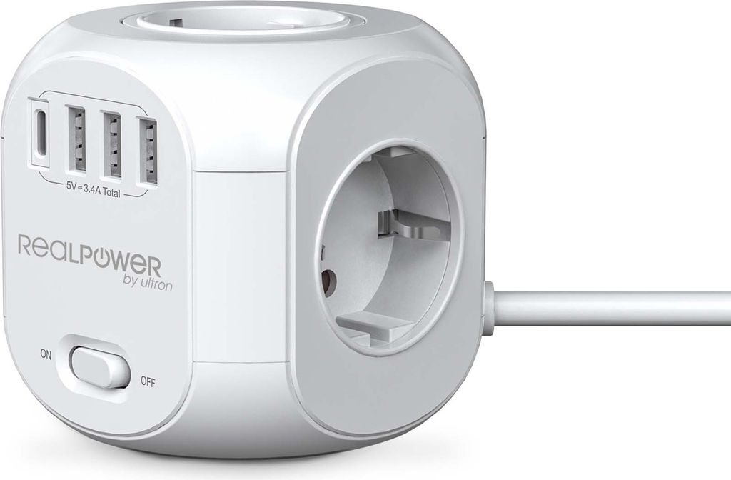 Realpower Realp-404874 Steckdosenleiste 12 Steckdosen 3 M One Size