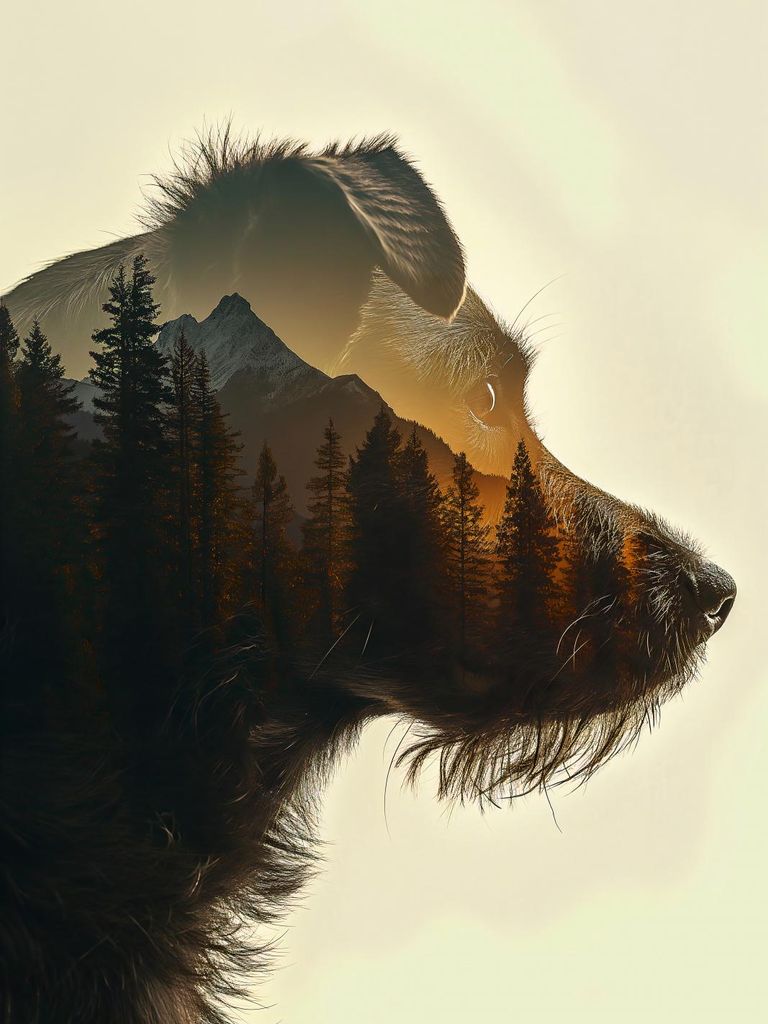 Plakat 15x20cm Hund Geist des Waldes