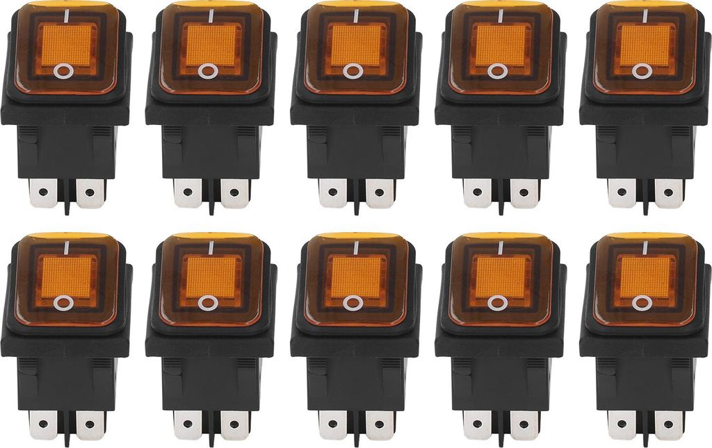 10Pcs 2 Position Wippe Kippschalter Ein Aus 30A AC 125V 250V für Boot mit LED Licht 4 Pins