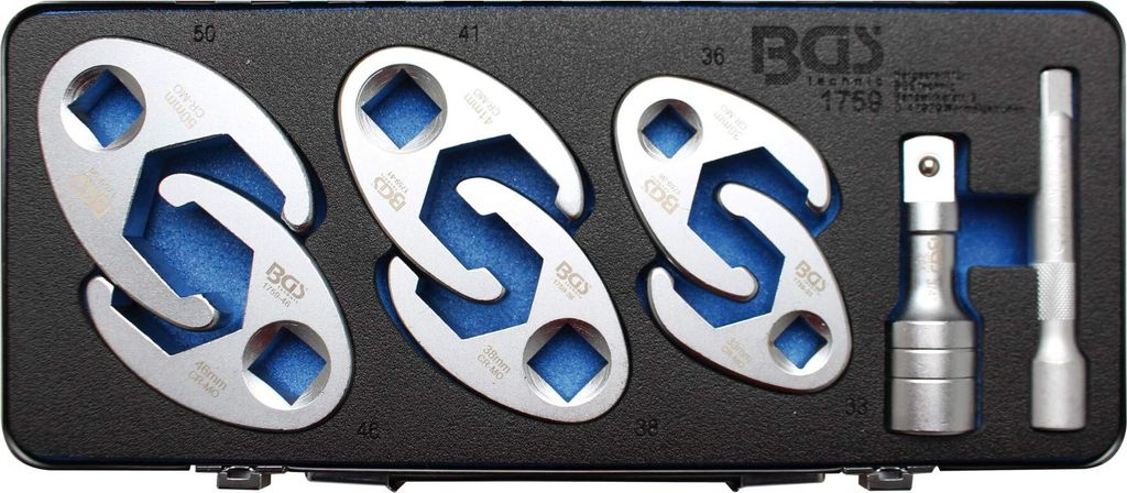 BGS 1759 Hahnenfuß-Schlüsselsatz, 1/2" + 3/4", 7-tlg.