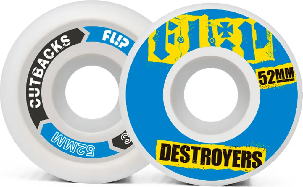 Roulettes skateboard Flip Cutback 99a 52mm bleu pour skatepark