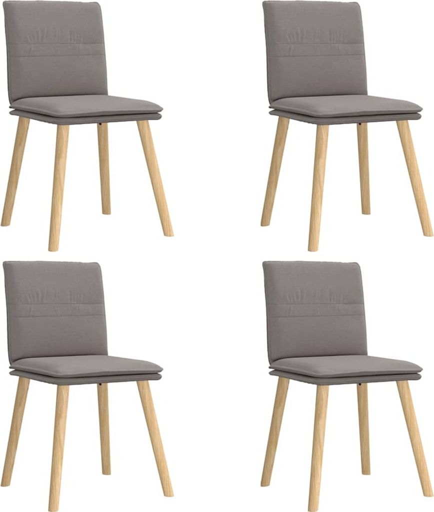 vidaXL Esszimmerstühle 4 Stk. Taupe Stoff