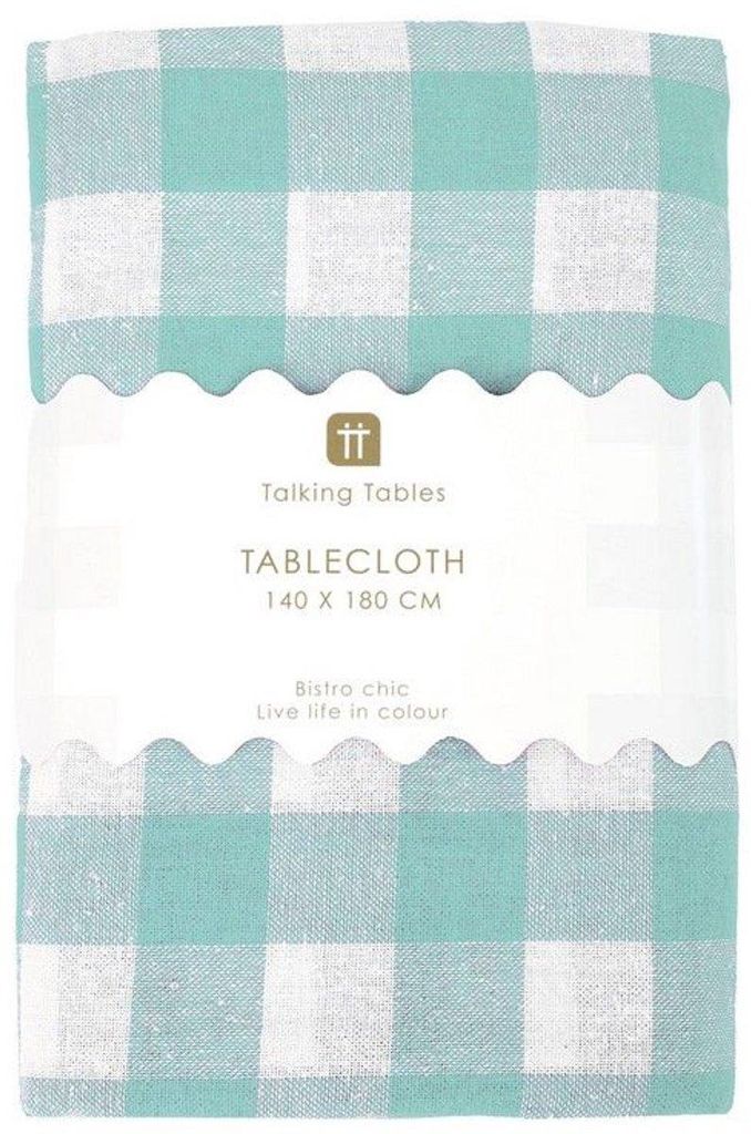 Ubrus Talking Tables – mátově zelený kostkovaný – 140 x 180 Obrázek produktu 