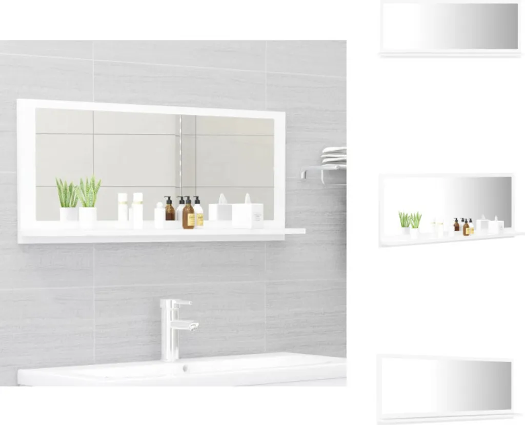 vidaXL Specchio Bagno Bianco 90 cm - Soluzione Arredo Pronta Consegna