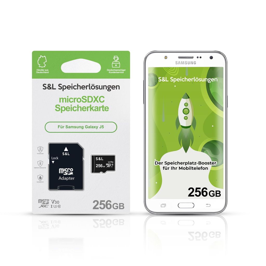microSD Speicherkarte S&L für Samsung Galaxy J5 - Speicherkapazität: 256 GB