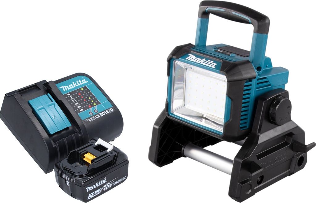 Makita DEADML 811 SF1 Akku Baustrahler 14,4 / 18 V 3000 lm LED + 1x Akku 3,0 Ah + Ladegerät