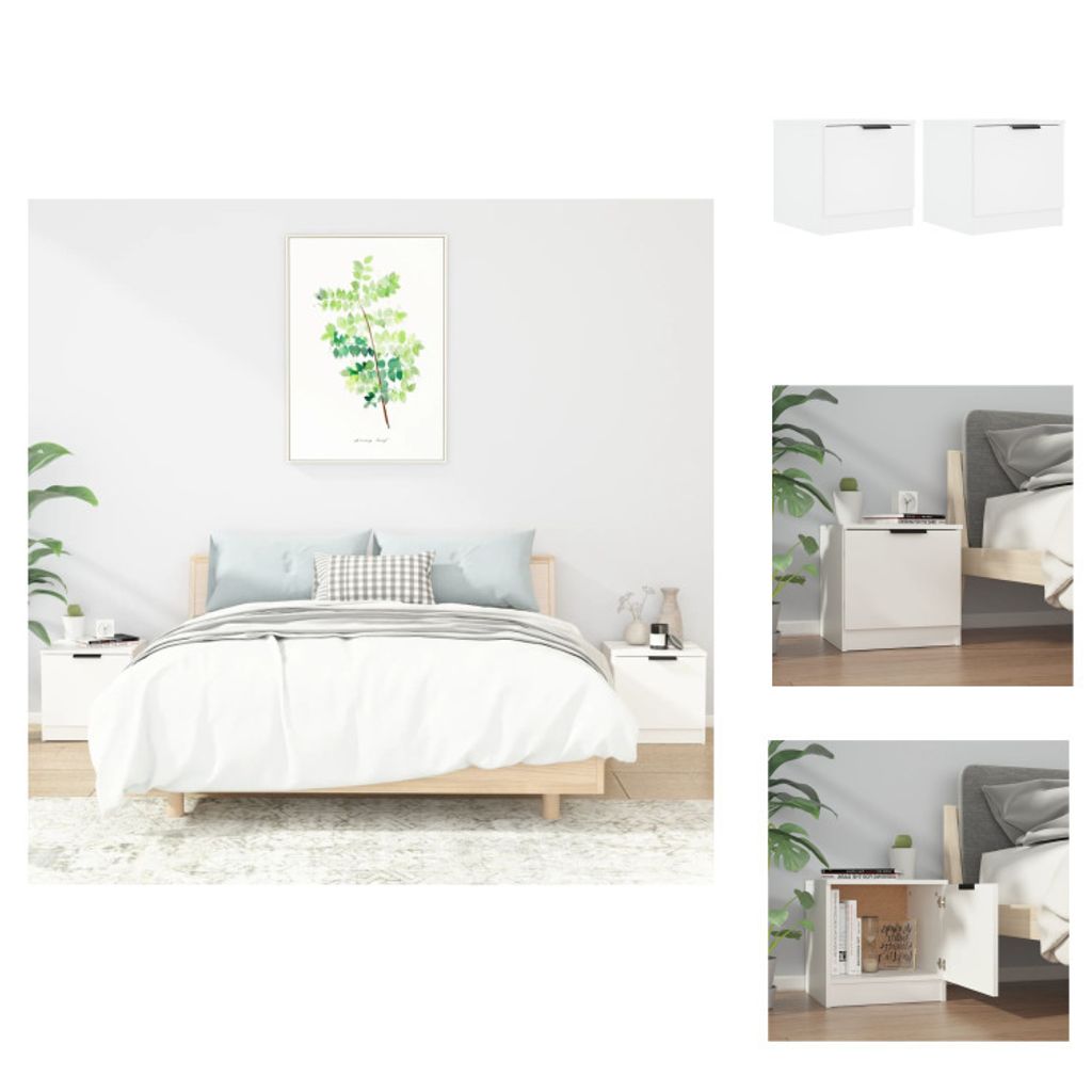 vidaXL Nachttische 2 Stk. Weiß 40x39x40 cm - Nachttische