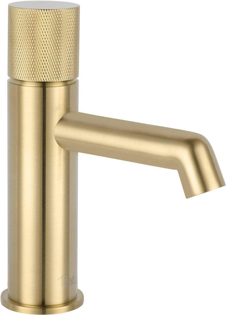Ben Engraved Cross Waschtischbatterie Gold - Wasserhahn Bad Produktbild 