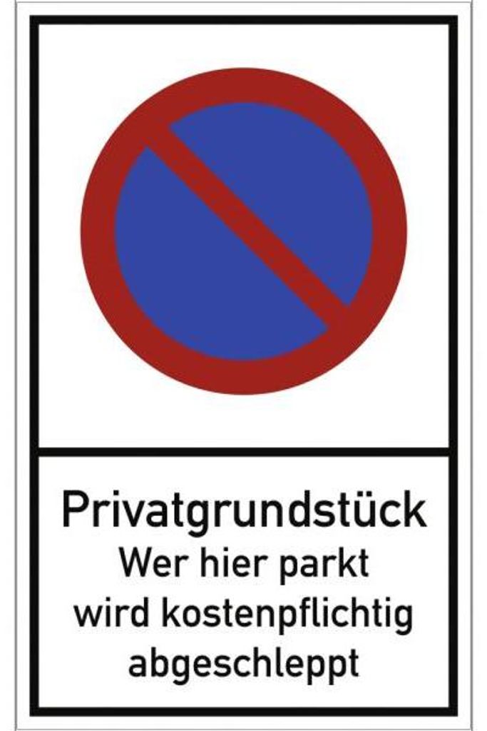 Dreifke Schild Privatgrundstück Wer hier parkt ..., Alu, 400x650 mm