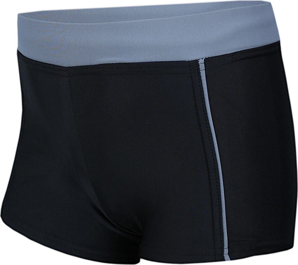 Aquarti Jungen Badehose Schwimmhose Seitliche Paspel Kinder Badeshorts, Farbe: 024 Schwarz / Grau, Größe: 158
