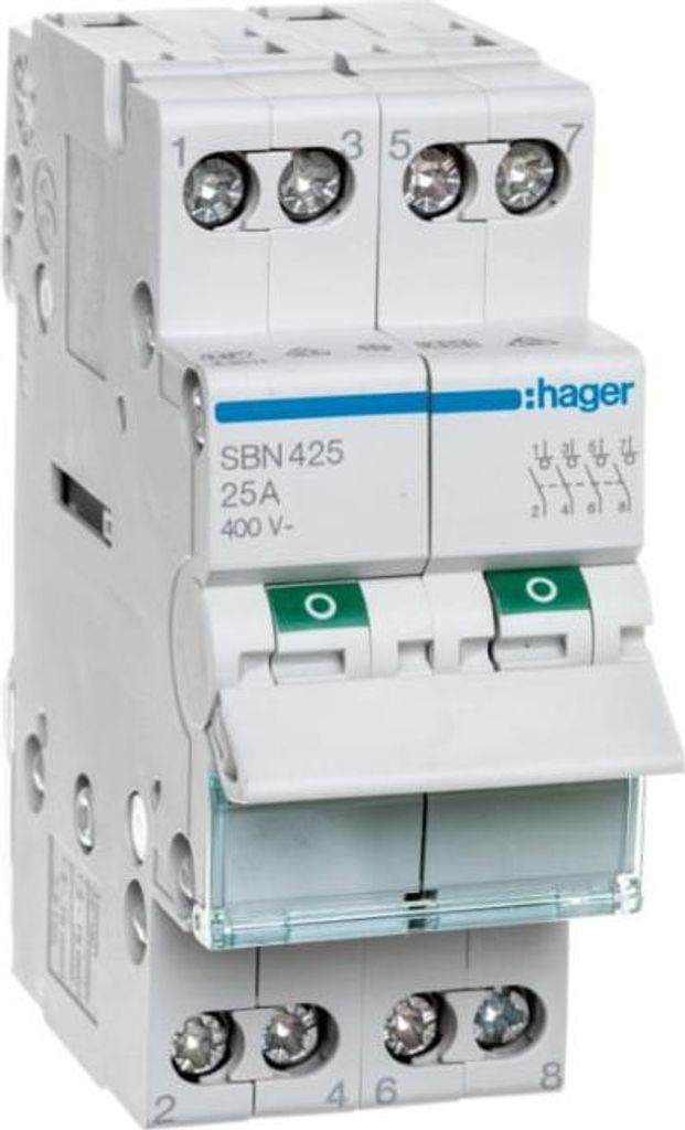 Interruttore Hager 25A 4S 400V CA 2PLE SBN425 Immagine del prodotto 