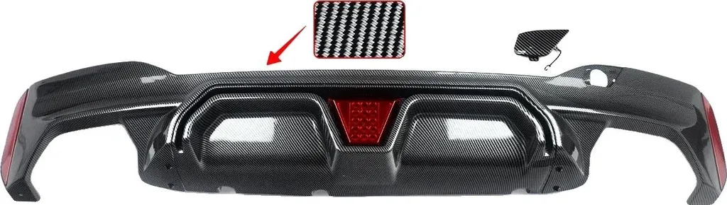 Diffuseur de Pare-chocs Arrière G30 Look Carbone Style CS en ABS Noir