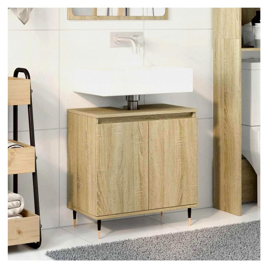 Badschrank Sonoma Eiche 58x33x60 cm Holzwerkstoff Badezimmersets