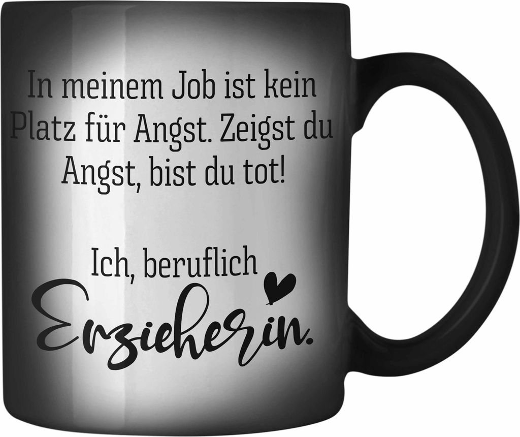 Trendation - Erzieherin Farbwechsel Zauber-Tasse Geschenk Abschiedsgeschenk zum Abschied Lustig Geschenke Karabiner Farbwechsel Zauber-Tasse Edelst...