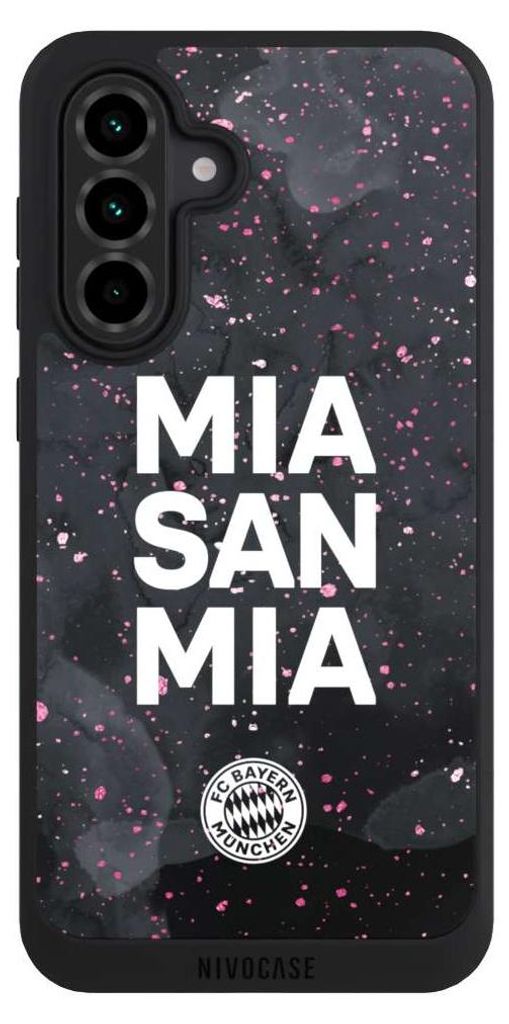 NIVOCASE Handyhülle für Samsung Galaxy A36 5G Hülle NIVOpure Case Schwarz FC Bayern München Mia San Mia Girl Style