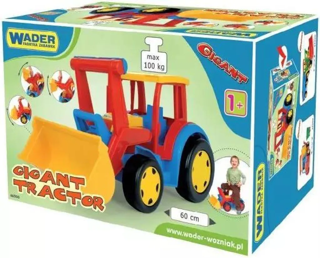 Tracteur GIGANT avec pelle frontale articulée pour enfants dès 3 ans