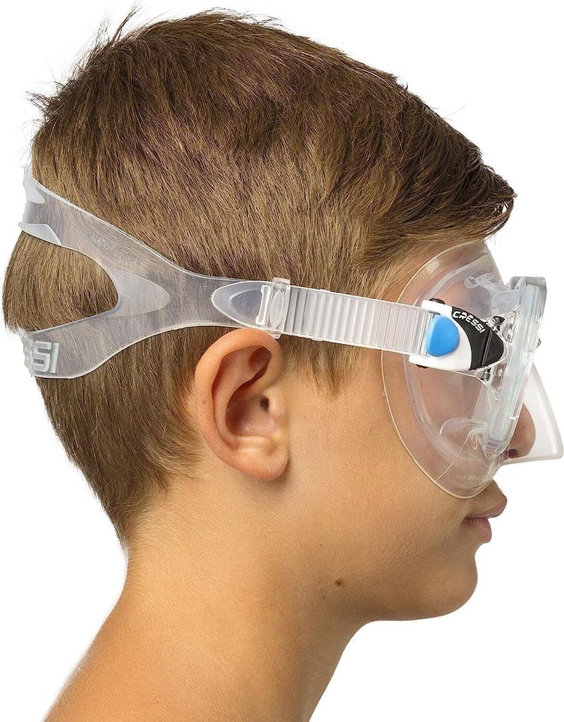 Cressi Marea Jr Tauch- und Schnorchelmaske Klar Blau Einheitsgröße Kinder Unisex