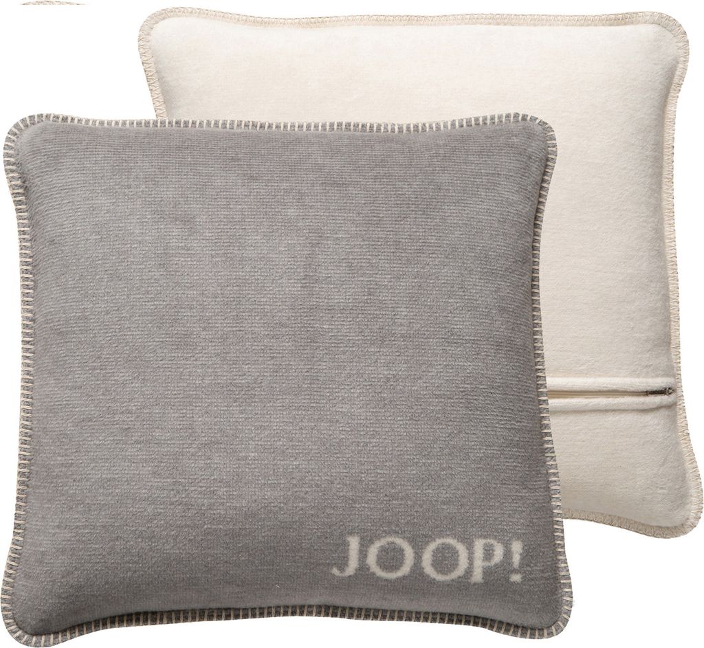 JOOP! Melange-Doubleface Kissenhülle Silber-Natur 50 x 50cm Produktbild 