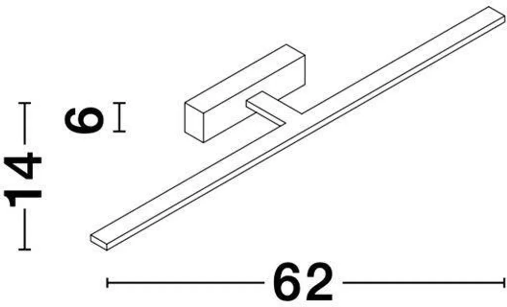 Lampada LED Bagno 62cm Nova Luce Mondrian 20W 1615lm IP44 Nero