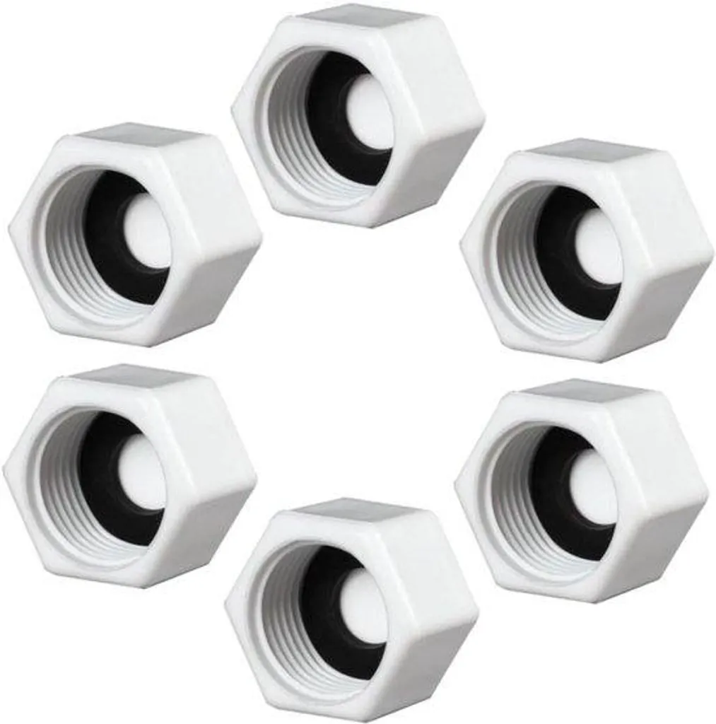 Bouchon hexagonal 1 pouce plastique résistant, pack de 6 haute qualité
