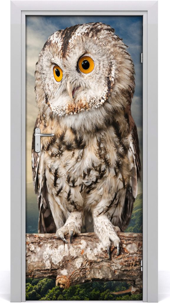 Tulup Türaufkleber 85x205 cm Dekorative Aufkleber Selbstklebend Wasserdichte Tapete Abnehmbar Schlafzimmer Wohnzimmer Wohnkultur - Owl Hügel