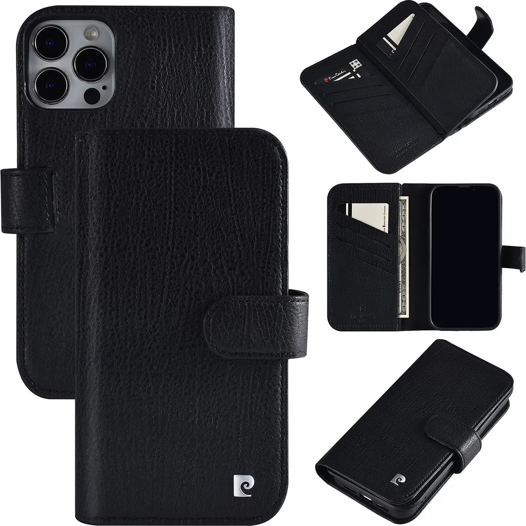 Coque iPhone 13 Pro Max Anti-Rayures avec Rangement 6 Cartes Noir