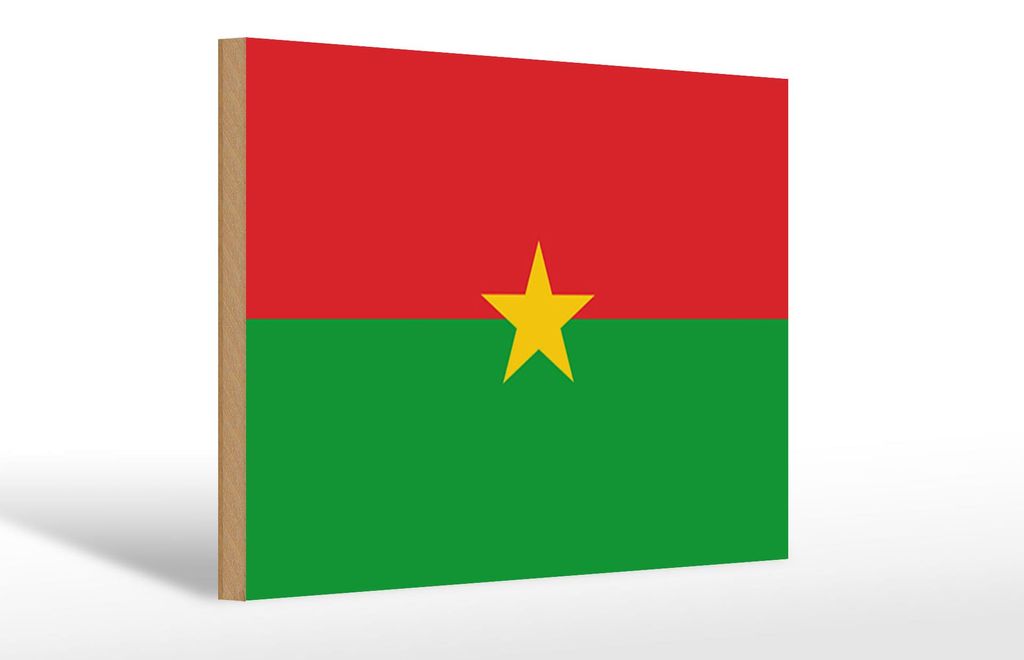 Holzschild Flagge Burkina Fasos 30x20cm Flag Burkina Faso