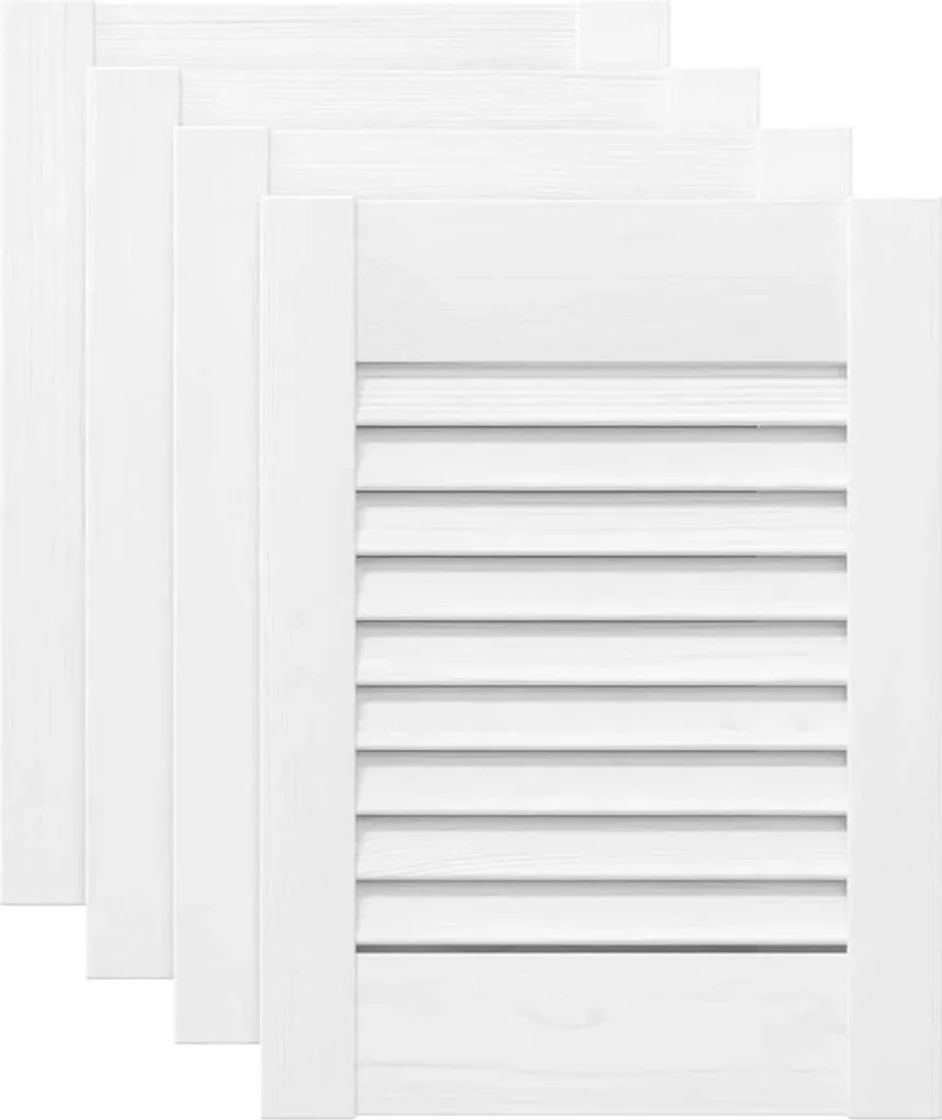 vidaXL Ante dell'armadio con design a persiana 4 pz. Bianco 39,5x29,5 cm