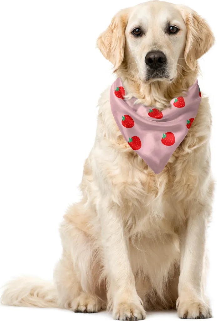 Foulard Cane Fragole 40x40 ABAKUHAUS - Bandana Rosa e Verde Cartoon