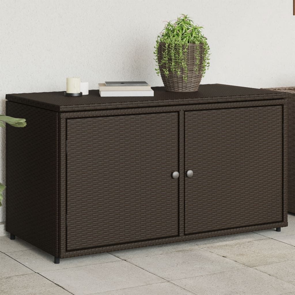 Zahradní úložná skříň 110 x 55 x 60,5 cm polyratan Hnědá Obrázek produktu 