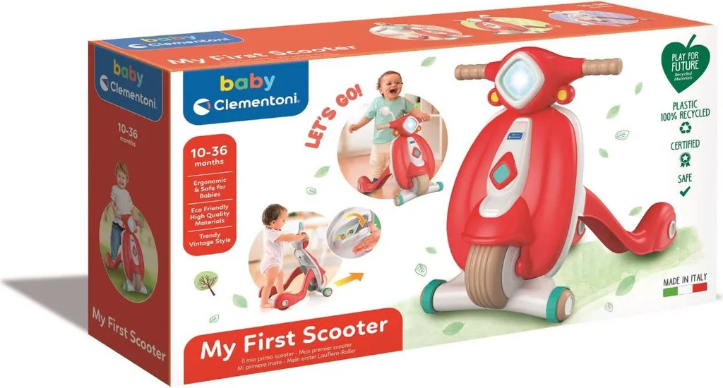 Aider bébé à marcher avec le porteur Clementoni Baby Scooter 17406
