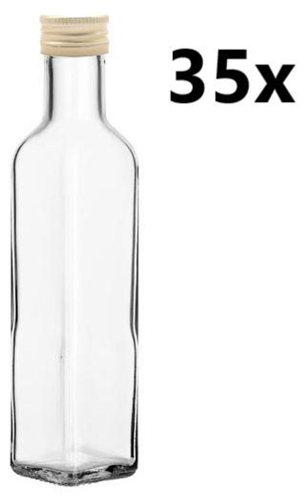 Lahev MARASCA 250 ml čirá 35 ks VČETNĚ ZLATÝCH VÍČEK, Počet Obrázek produktu 