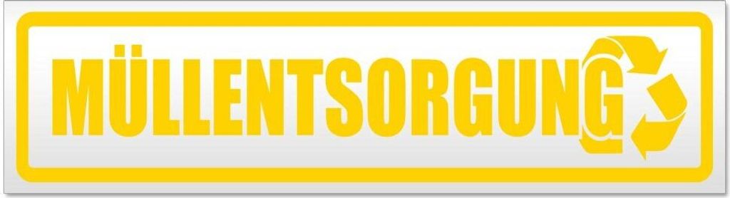 Kiwistar Müllentsorgung Magnetschild Schild magnetisch - 45cm Gelb - Magnetfolie für Auto PKW Kfz