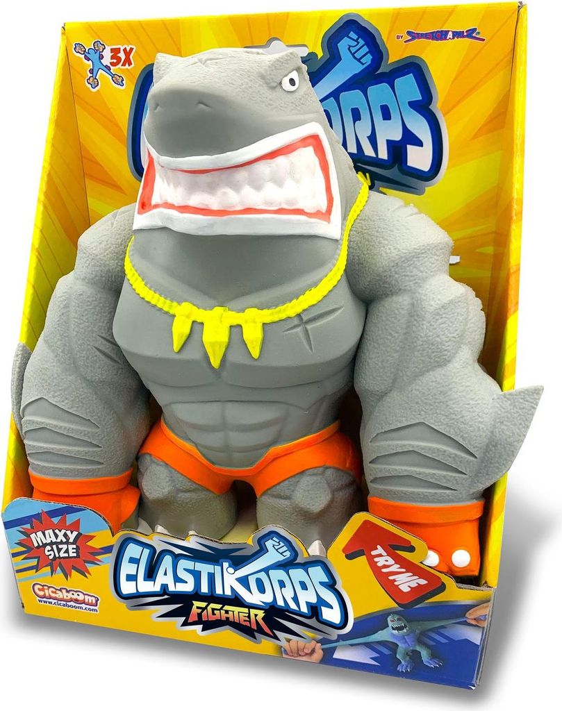 A toy shark character in its packaging.