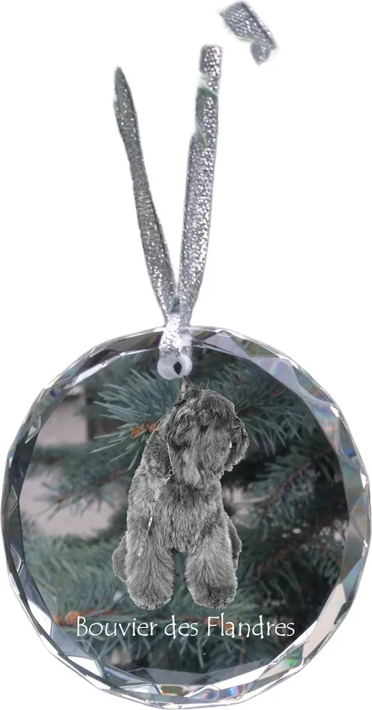 Decorazione Natale Bouvier des Flandres in Cristallo - Design Art-Dog