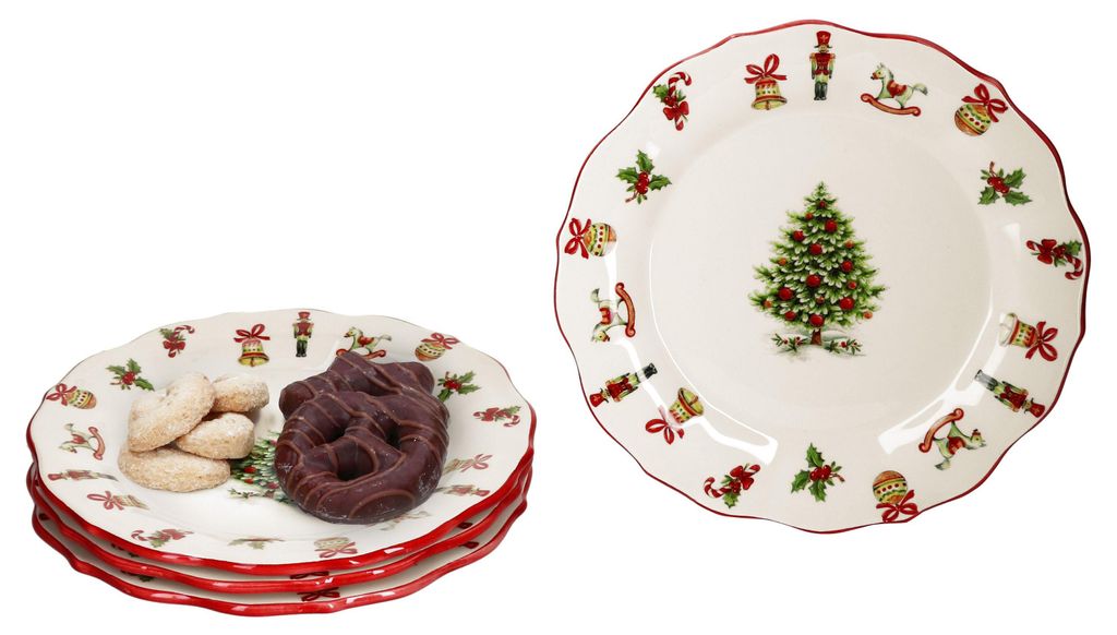 4x Maestro Natale talerz ceramiczny 4 osoby talerz deserowy Zdjęcie produktu 