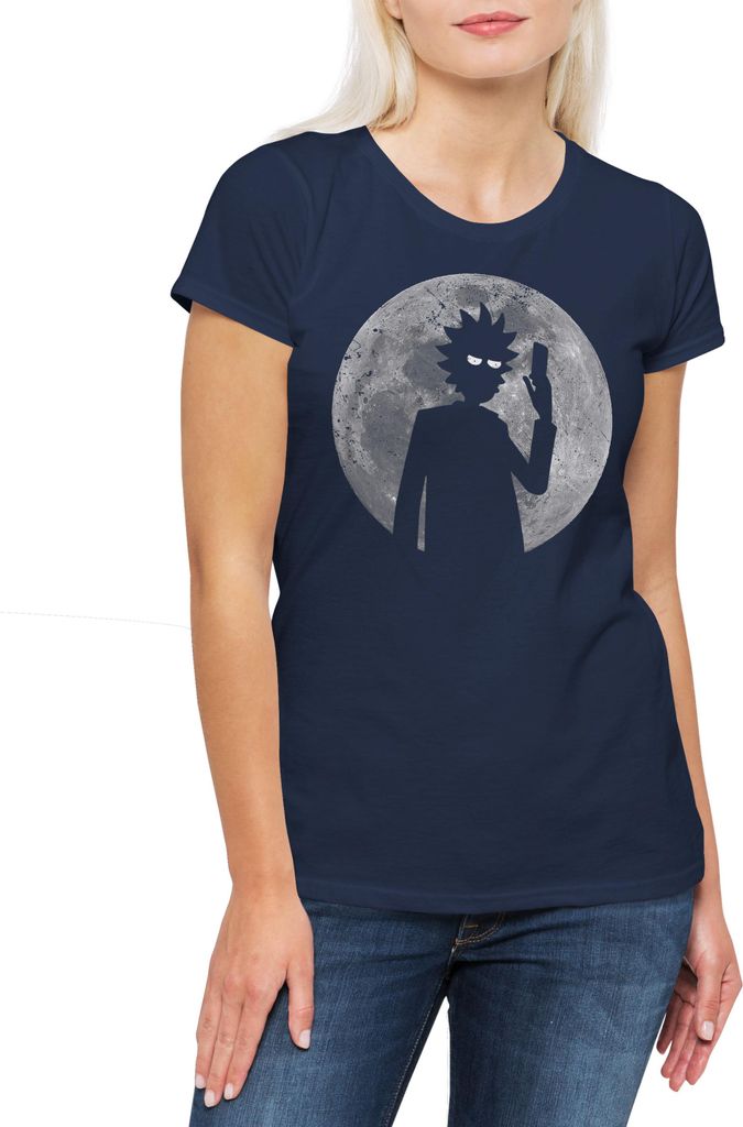Urban Backwoods Rick Moon, Damen T-Shirt, Farbe: Navy, Größe: XL