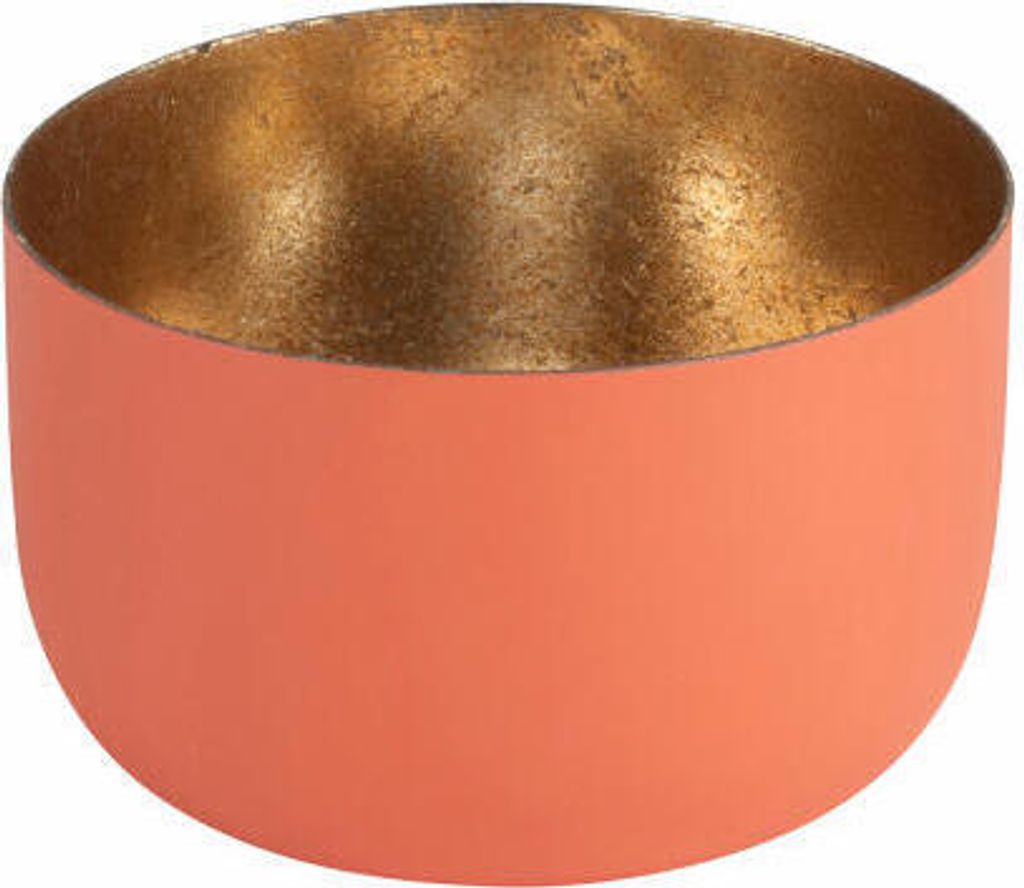 Gift Company Windlicht Madras S, Teelichthalter, Kerzenhalter, Eisen, Light Coral, Nudegold, 5 cm, 78675