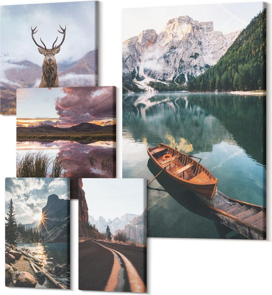 Leinwandbilder Mehrteilig 5-teilig – Modernes Design – Hochwertiger Polycanvas Kunstdruck – Wanddekoration & Wandkunst – Bilder für Zuhaus...