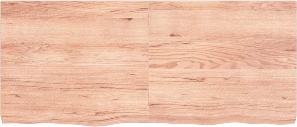 vidaXL Tischplatte Hellbraun 140x60x(2-6)cm Massivholz Eiche Behandelt