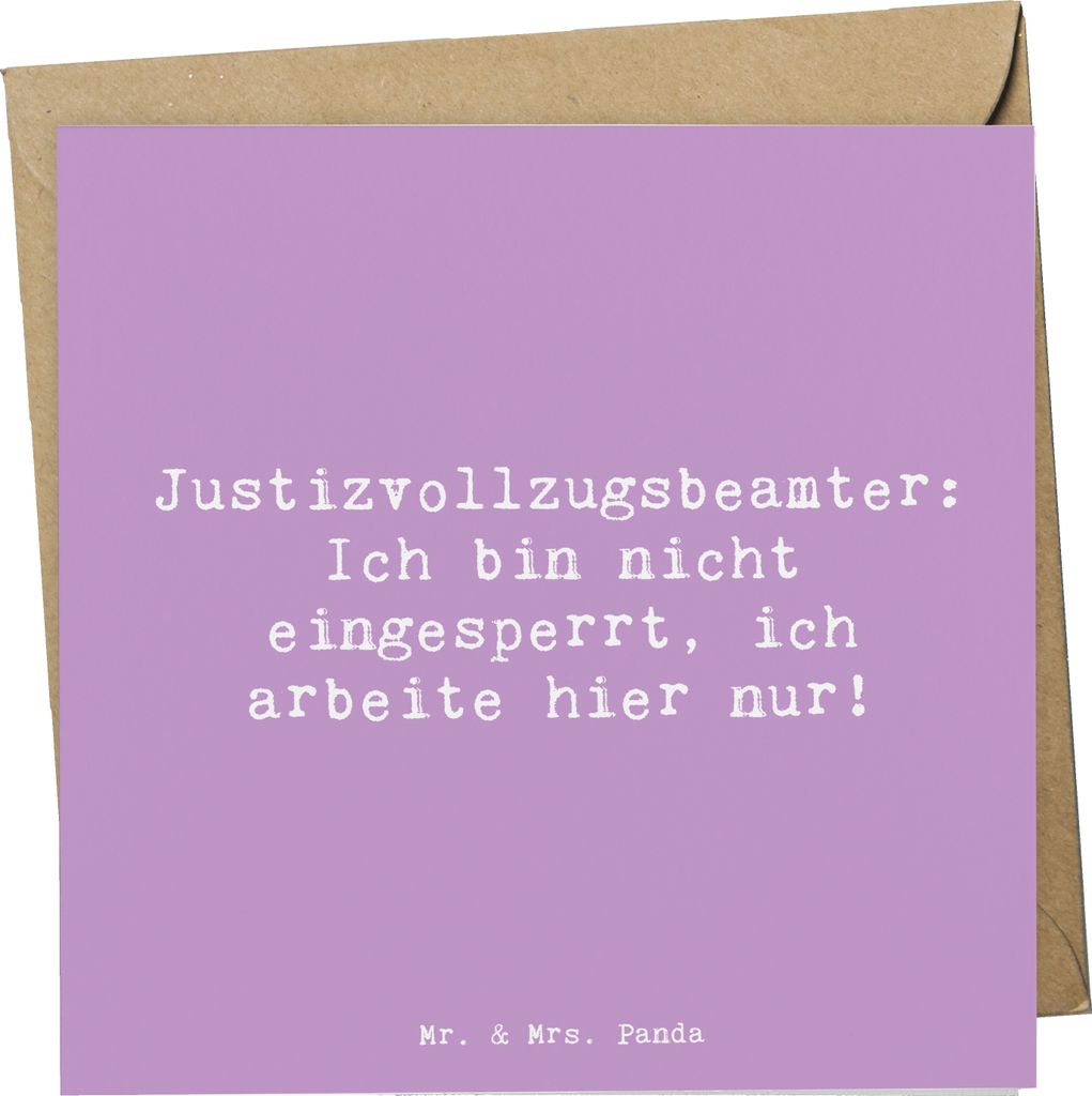 Mr. & Mrs. Panda Grußkarte Spruch Justizvollzugsbeamter - Lavendeltraum - Geschenk, Geschenke für Berufstätige, Berufsliebe, Klappkarte, Insasse...
