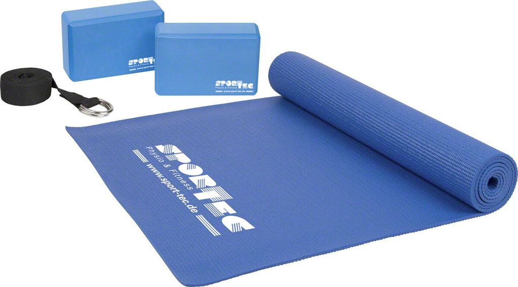 Yoga Starter Set, Matte, Block, Gurt, Pilates, Gymnastik, Fitness, Stretch, Balance, Sport, 4-tlg